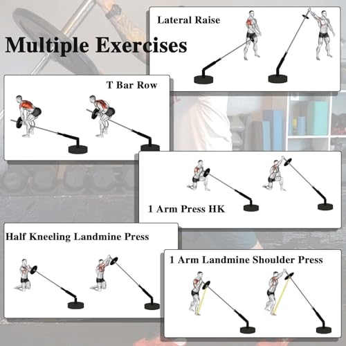 T Bar Row Landmine Attachment for 2-Inch Olympic Bars - Heavy Duty Steel Swivel