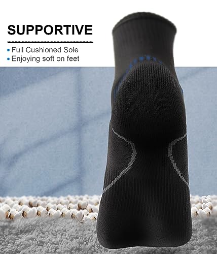 Men's Athletic Compression Crew Socks - 6 Pack for Running & Gym