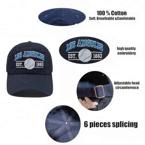 Embroidered City Washed Baseball Cap Adjustable Cotton Fans Baseball Hat for Men Women