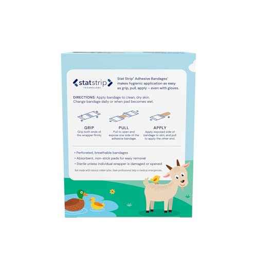 Dukal Design Series Farm Friends Adhesive Bandages with Stat Strip Technology, 3/4¡± x 3¡± (Box of 100)