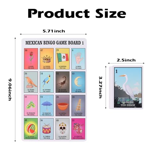 Mexican Bingo Game in Spanish & English for 20 Players - Puerto Rico Bilingual Card Set