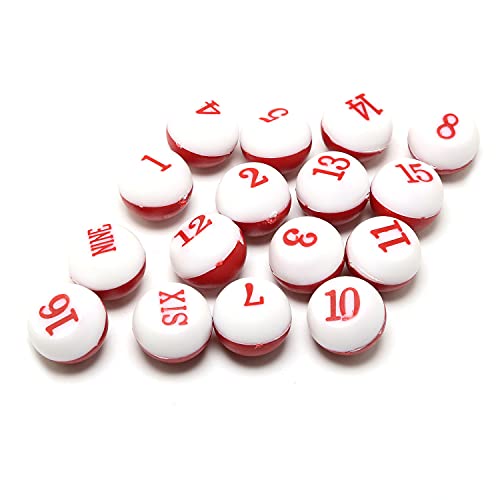 Billiard Shaker Bottle with 16 Red and White Tally Peas for Pool & Snooker