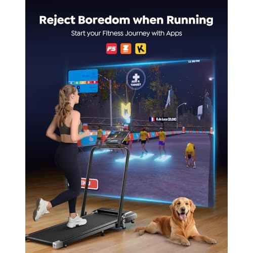 Walking Pad Treadmill with Incline, 2 in 1 Foldable Treadmills for Home Small Office, 300lbs Portable Compact Under Desk Treadmill with App, Remote Control and LED Display