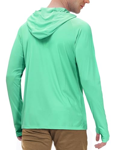 Men's UPF 50+ Sun Hoodie for Fishing Hiking Running - Long Sleeve UV Protection Shirt