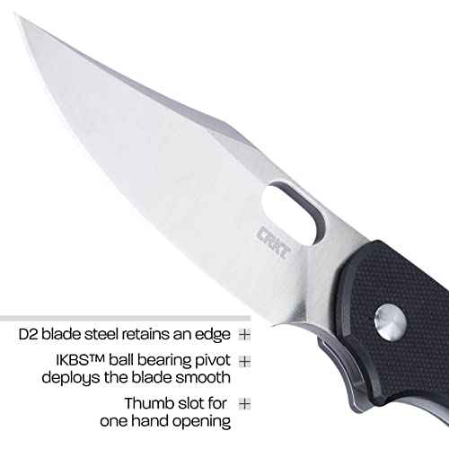 CRKT Pilar Iv: Everyday Carry Plain Edge, Frame Lock, G10 | Stainless Steel, 5321