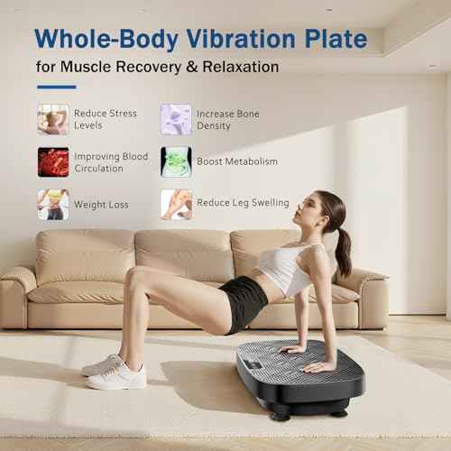 Vibration Plate Exercise Machine for Lymphatic Drainage Weight Loss, Shake Plate Whole Body Workout Waver Vibrating Plate Platform, Fitness Equipment for Fat Burner Gifts for Women Men