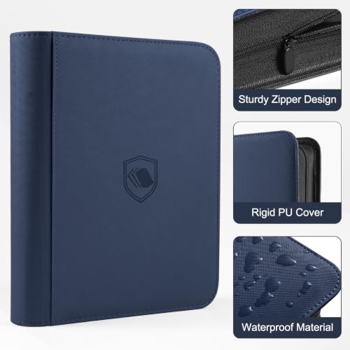 Black and Blue Toploader Card Binder 2 Pack Holds 720 Cards with 108 Top Loaders