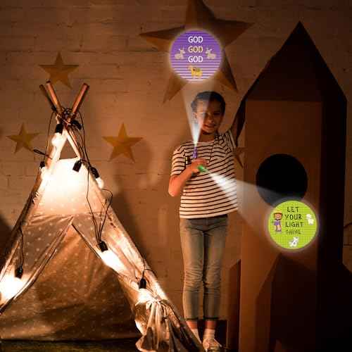Tuanse 36 Pcs Christmas Christian Finger Lights Gifts Bulk Christian Bible Jesus Church Finger Flashlights Glow in The Dark Religious Inspirational Party Favors for Kids Christmas Halloween Gifts