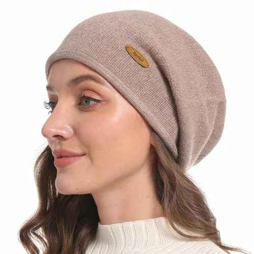Slouchy Knit Beanie Hats for Women Winter Warm Cashmere Knitted Wool Hats Soft Ski Cap Ladies Beanies Chemo Hat