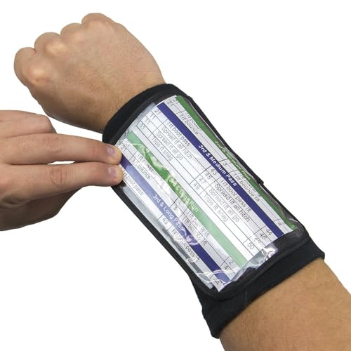 Football Quarterback Playbook Wristband with Triple Insert Holder - Large 6.5"