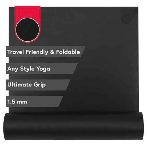 Manduka GRP Adapt Travel Yoga Mat 71" - 1.5mm | Foldable & Travel friendly | Ultimate Grip | Sweat ready for Any Style of Yoga | 71 x 24 inches