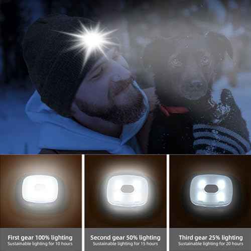 Unisex Beanie with The LED Light, for Men Women Dad Father USB Rechargeable Headlamp Caps
