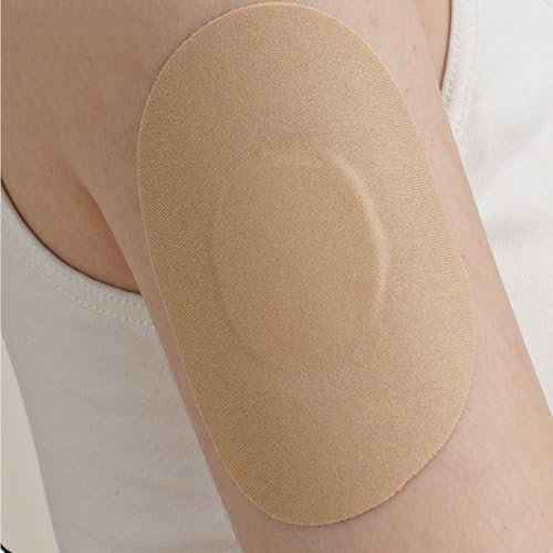 25 Pack Adhesive Patches for Guardian 3/4 and Freestyle Libre 1/2/3 - Enlite - Insulin Pumps Sensor, Waterproof CGM Sensor Patches, no Glue on The Center, Continuous Glucose Monitor Sensor Cover(Tan)