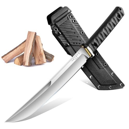 9.6in Fixed Blade Knife with Sheath - Heavy Duty Machete for Survival & Camping
