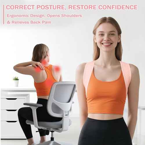 Back Brace Posture Corrector for Women - Thin & Invisible Back Brace for Posture - Adjustable Back Support Brace - Relieve Upper Back Discomfort & Regain Confidence, 28-45", 1 PCS