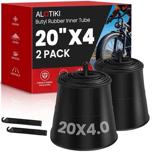 20x4 Bike Tube Set with Schrader Valve - 2 Pack for Mountain & E-Bikes