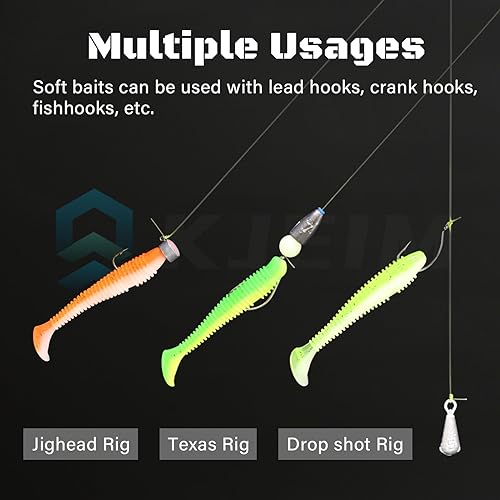 Light Green Paddle Tail Swimbaits 50pcs 3 Inch Soft Plastic Fishing Lures
