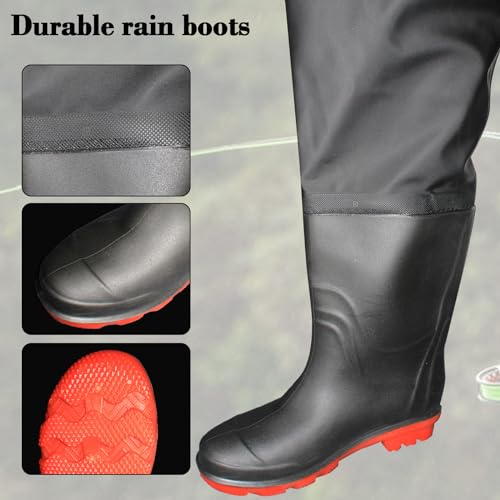 Fishing Waders with Boots Nylon PVC Waist Waders for Men Women M10