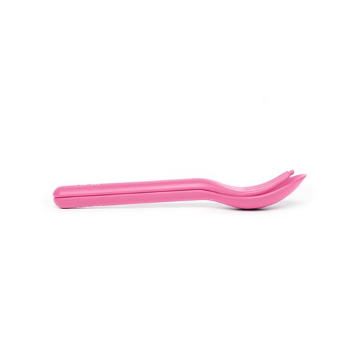 Omie OmieBox Kids Utensils Set with Case - 2 Piece Plastic, Reusable Fork and Spoon Silverware with Pod for Kids (Bubble Pink)