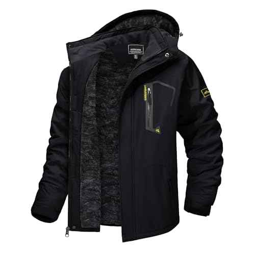 TACVASEN Men's Winter Skiing Jackets Water Resistant Fleece Coats Insulated Thermal Snowboard Jacket Parka Raincoat with Hood