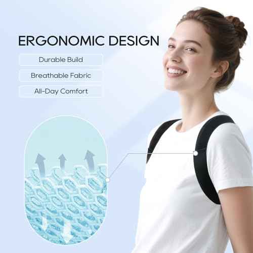 Posture Corrector for Women and Men, Hunchback Posture Corrector, Relieves Neck/Shoulder/Back Pain at the Source, Adjustable and Breathable Upper Back Brace