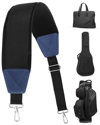 Golf Bag Strap Single Padded Shoulder Strap Adjustable Thick Pad Black & Blue