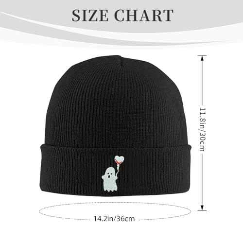 Fish Embroidery Beanie Hat Winter Warm Knit Cuffed Skull Cap for Women Men