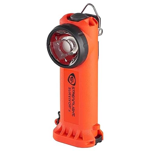 Streamlight 90950 Survivor X 250-Lumen Right-Angle Firefighter's Flashlight with Three (3) "AA Alkaline Batteries, Orange