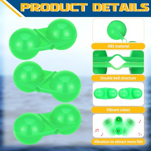 90 Pcs Catfish Rattle Beads with Double Bell Attractors for Fishing