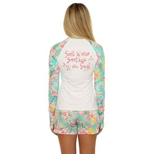 Salt Life Women's Rash Guard Top, Long Sleeve, UPF 50+, Uv Sun Protection, Beach Cover Ups
