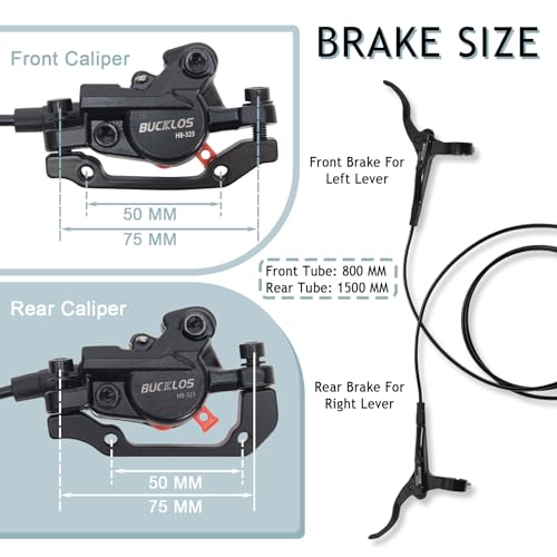 Mountain Bike Disc Brake Kit - Hydraulic Front+Rear with Aluminum Levers, 160mm Rotor, Universal IS/PM Adapter