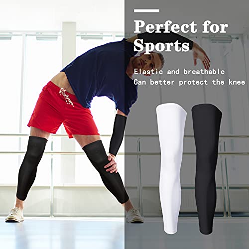 Geyoga Arm and Leg Sleeves Set - Large Black and White Compression & Sun Protection