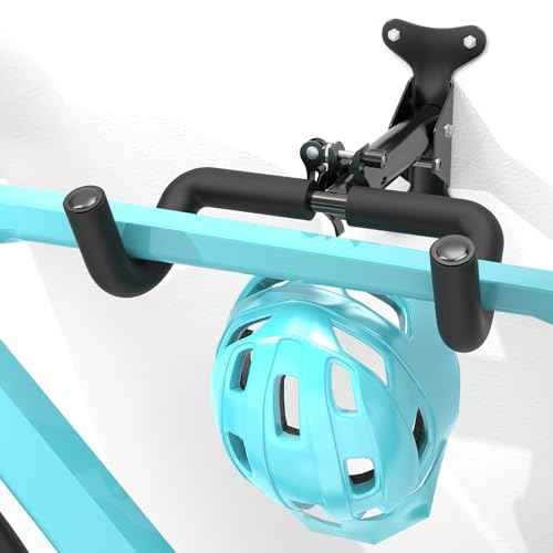 Housolution Bike Wall Mount - [1 Pack] EVA Foam Padded up to 48.5 lbs, Carbon Steel, Valve Mechanism, Heavy-Duty Adjustable Bike Wall Hanger for Road, Mountain and Hybrid Bikes, Garage & Apartment