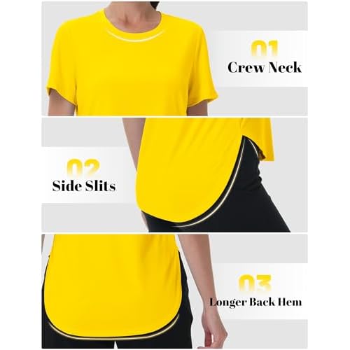 MAGCOMSEN Women Workout Short Sleeve Tops UPF 50+ Sun T Shirt Quick Dry Moisture Wicking Shirts for Yoga Running Hiking