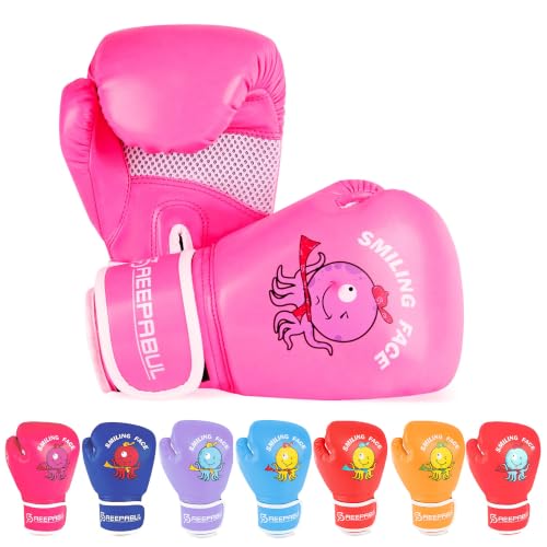 Kids Boxing Gloves 4oz Pink for Youth & Toddler Training - Fluorescent