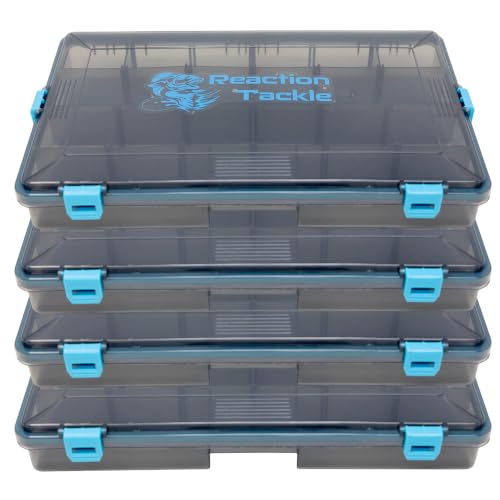 Reaction Tackle 3700 Tackle Trays 4-Pack with Latches & Semi-Transparent Lid