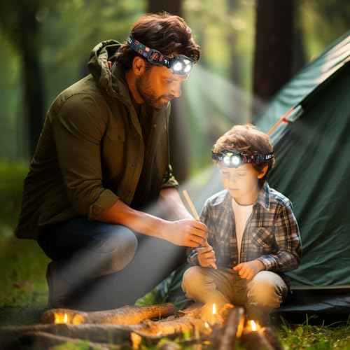 LED Headlamp, Owl Headlight for Kids Leightweight, COB Head Lamp, 4 Modes Battery Powered Head Lights for Boys, Girls, Adults, Gifts for Birthday, Party, Christmas