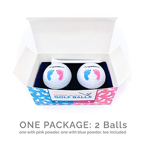 X-Large Gender Reveal Exploding Golf Balls Set Pink & Blue - Safe Powder Filled Party Favors