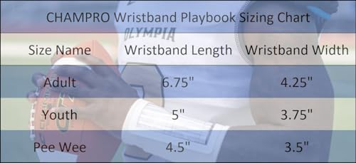 Youth Navy Wristband Playbook for Football, Baseball & More