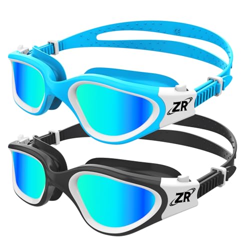 Kids Swim Goggles - 2 Pack Polarized G1MINI Girls & Boys, White Gold & Blue Gold