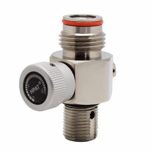 ZCTCL Paintball CO2 Cylinder Tank Valve Adapter with On/Off, Thread 5/8-18UNF,with 20Mpa Burst Disk Valve, Silver