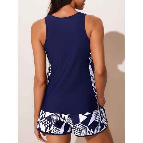 Summer Mae Blouson Tankini Swimsuits for Women 2025 Tummy Control Two Piece Bathing Suits with Sporty Pockets Swim Shorts