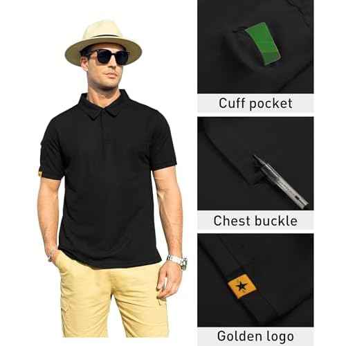 ZITY Mens Polo Shirt Short Sleeve Sports Tactical T-Shirt Athletic Golf Polos Daily Casual Stylish Collared Shirts for Men