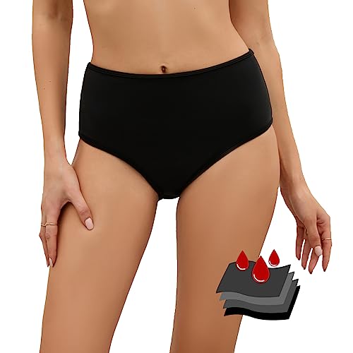 Leoparts Leakproof Period Swimwear Bikini Bottoms for Teen Girls Women Small Black 853