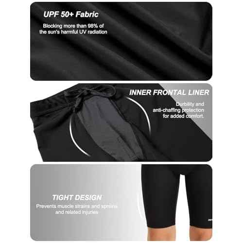 DEVOROPA Boys Swim Jammers Youth Competitive Swim Team Trunks Racing Swimsuit Athletic Swimming Shorts Slim/Standard/Husky