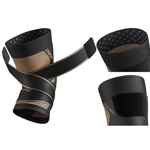NEENCA Copper Knee Brace with Straps for Women/Men, Knee Compression Sleeve for Knee Pain, Arthritis, ACL, Meniscus Tear, Joint Pain Relief. Knee Support for Running, Workout, Weightlifting - Single
