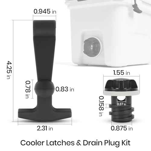 Upgraded Cooler Latches & Drain Plug Kit - Durable Rubber, Compatible with Yeti Roadie, Tundra, Tank, and RTIC
