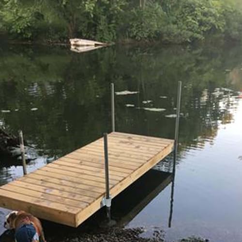 4 Pack Galvanized Dock Pipe Leg Holders - Heavy Duty Side Mount Brackets for Watercraft Docking