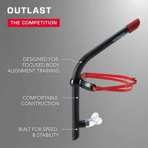 TYR Ultralite Elite Swim Snorkel - Adult Snorkeling Gear for Swimming Training - Ultra-Lightweight and Comfortable for Body Alignment Exercises