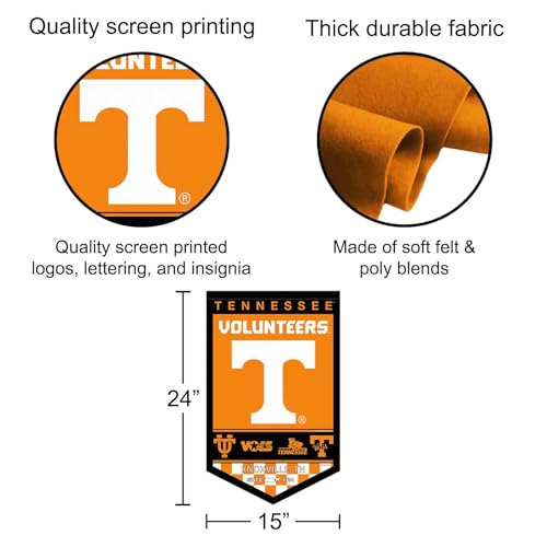 Tennessee Volunteers Heritage Banner - 15x24 Inch Felt Pennant for Fans